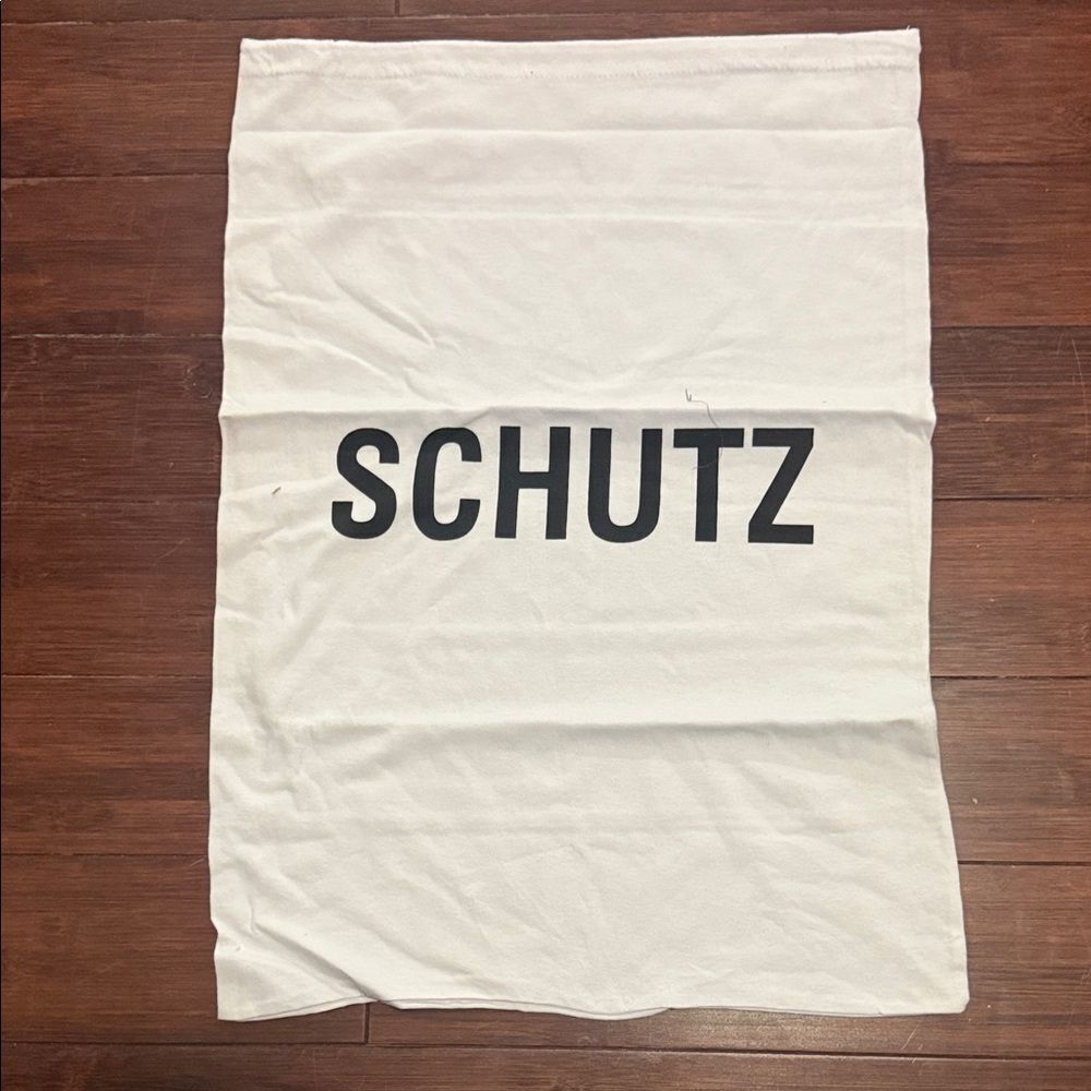 SCHUTZ Brand NEW Dust Bags White Bag Black Logo - Drawstring